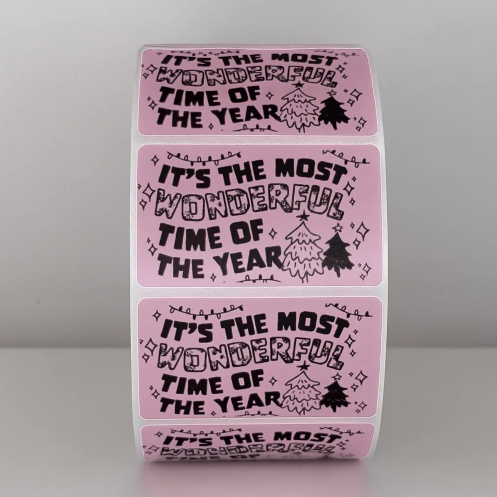 Wonderful Time of Year Stickers | Green Holiday Christmas Packaging Labels - Picture 8 of 11